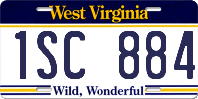 WV license plate 1SC884