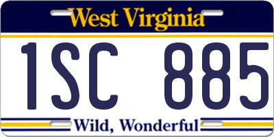 WV license plate 1SC885