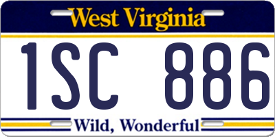 WV license plate 1SC886