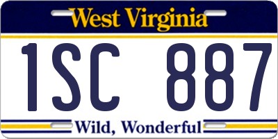 WV license plate 1SC887