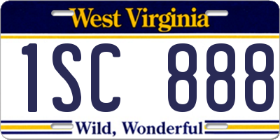 WV license plate 1SC888