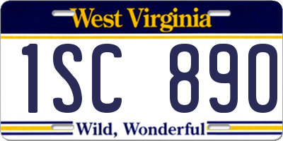 WV license plate 1SC890