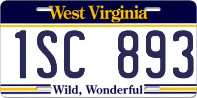 WV license plate 1SC893