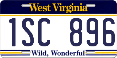 WV license plate 1SC896