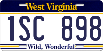 WV license plate 1SC898