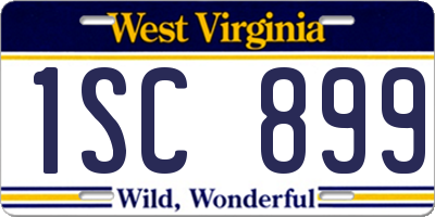 WV license plate 1SC899