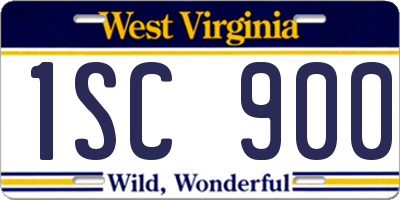 WV license plate 1SC900