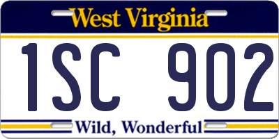 WV license plate 1SC902