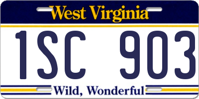 WV license plate 1SC903