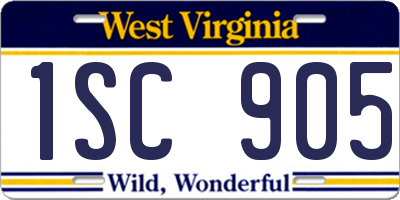 WV license plate 1SC905