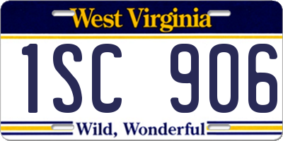 WV license plate 1SC906