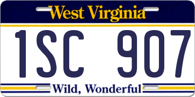 WV license plate 1SC907