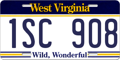 WV license plate 1SC908
