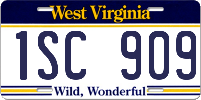 WV license plate 1SC909
