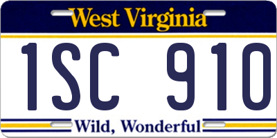 WV license plate 1SC910