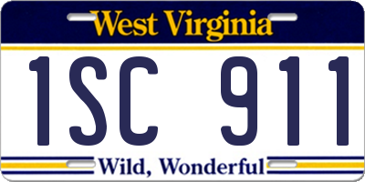WV license plate 1SC911