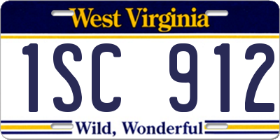 WV license plate 1SC912
