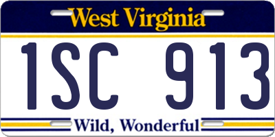 WV license plate 1SC913
