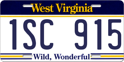 WV license plate 1SC915