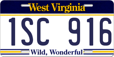WV license plate 1SC916