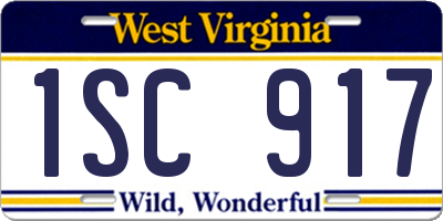 WV license plate 1SC917