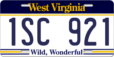 WV license plate 1SC921