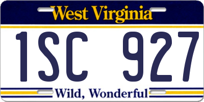 WV license plate 1SC927