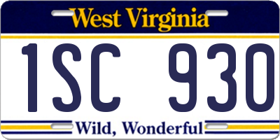 WV license plate 1SC930
