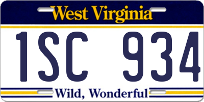 WV license plate 1SC934