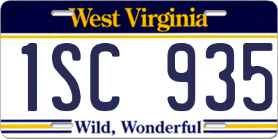 WV license plate 1SC935