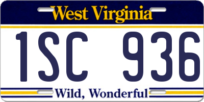 WV license plate 1SC936