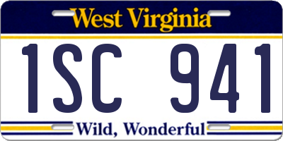 WV license plate 1SC941