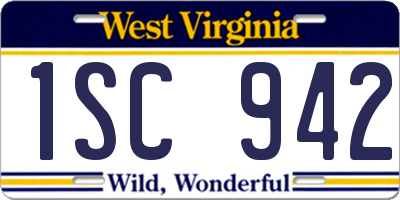 WV license plate 1SC942