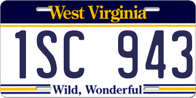 WV license plate 1SC943