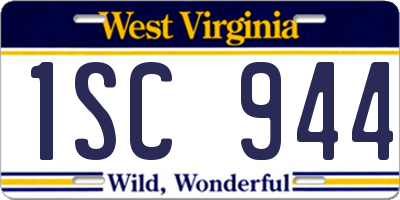WV license plate 1SC944