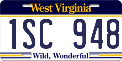 WV license plate 1SC948