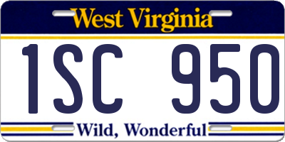WV license plate 1SC950