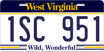 WV license plate 1SC951