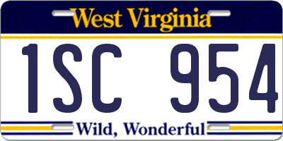 WV license plate 1SC954