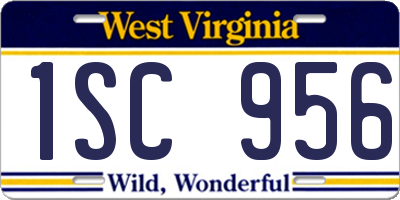 WV license plate 1SC956