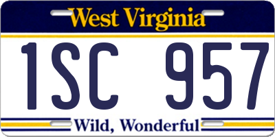 WV license plate 1SC957