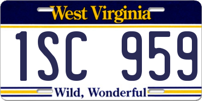 WV license plate 1SC959