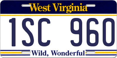 WV license plate 1SC960