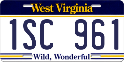 WV license plate 1SC961