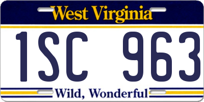 WV license plate 1SC963