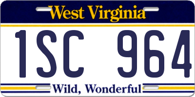 WV license plate 1SC964