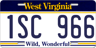 WV license plate 1SC966
