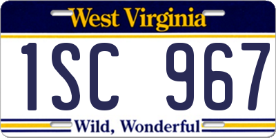 WV license plate 1SC967