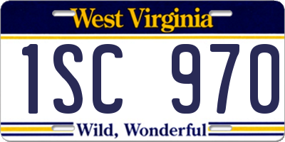WV license plate 1SC970