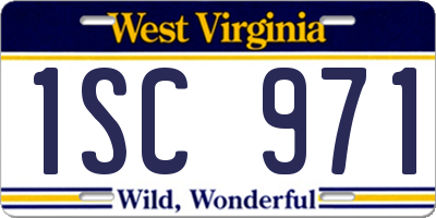 WV license plate 1SC971